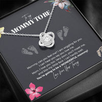 Thumbnail for To My Mommy To Be, Love From Your Tummy Love Knot Necklace | Pregnancy Gift for Mommy | Gift for Mommy from Baby Bump | Mom Necklace Jewelry