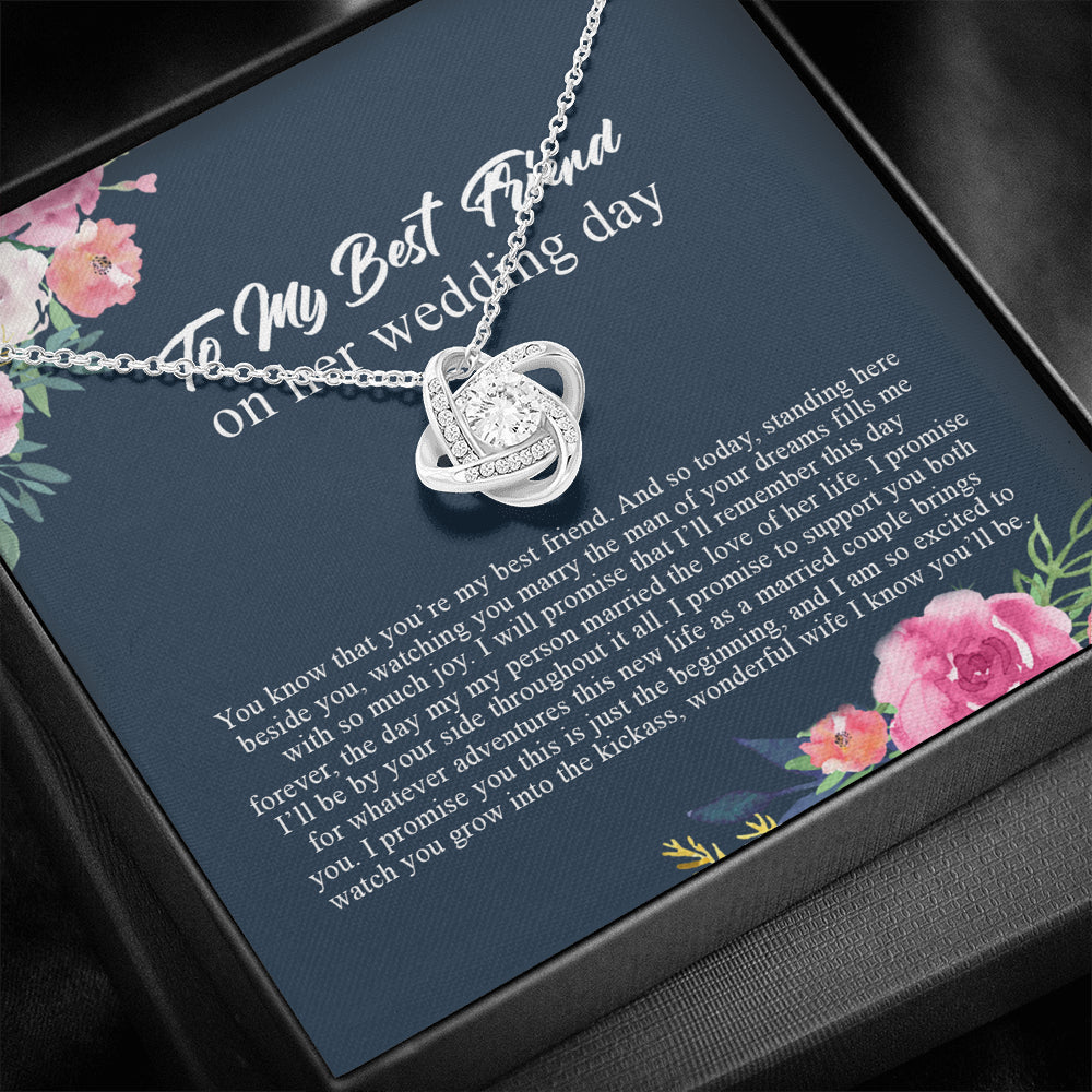 Friend to Bride Necklace Gift with Message Card, on Her Wedding Day, Friend of The Bride Necklace, Wedding Gift for Bride, Bride Jewelry Gift