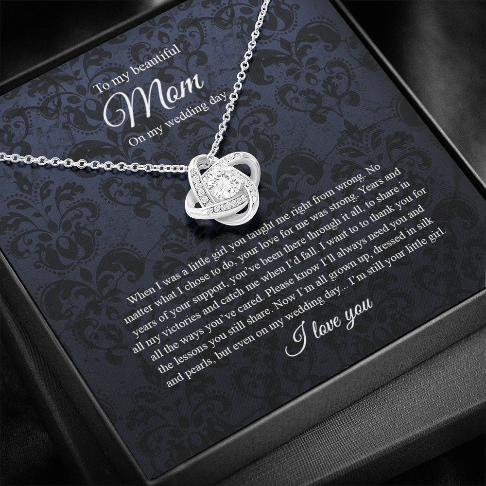 Love Knot Necklace, To Mom On My Wedding Day, Mother Of The Bride Gift From Daughter, Mother Of The Bride Necklace From Bride, Mom Of Bride