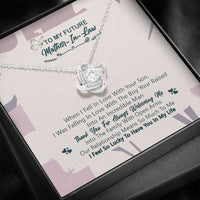 Thumbnail for iWow Inspirational to My Future Mother in Law, Thank You for Welcoming Me Love Knot Necklace, Mother Daughter Gift Mother's Day On Birthday, Christmas