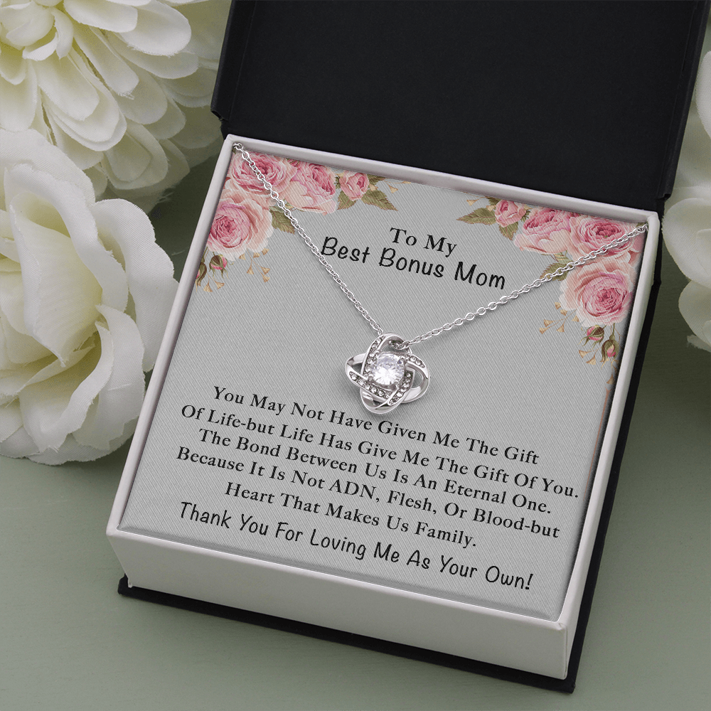 Bonus Mom Necklace - Bonus Mom Gifts, Necklaces Gifts For Stepmom, Jewelry Gift For Stepmom From Bonus Daughter On Birthday, Christmas, Mothers Day