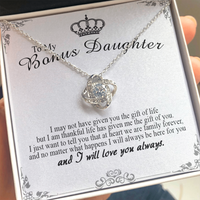 Thumbnail for to my bonus daughter necklace, bonus daughter christmas gift