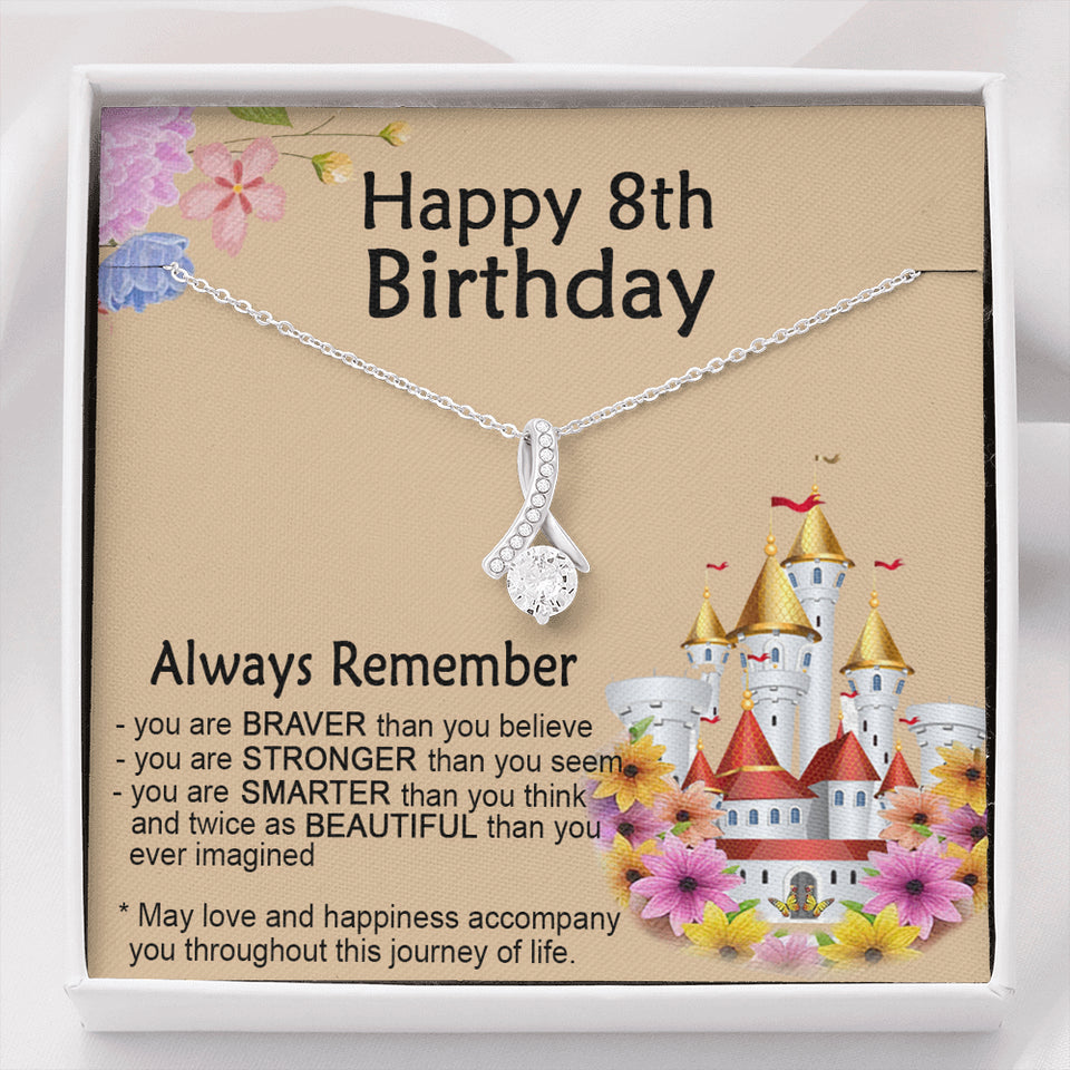 Necklace Chain Happy 8th Birthday Necklace Gift for 8 Year Old Birthda – AZ  Family Gifts