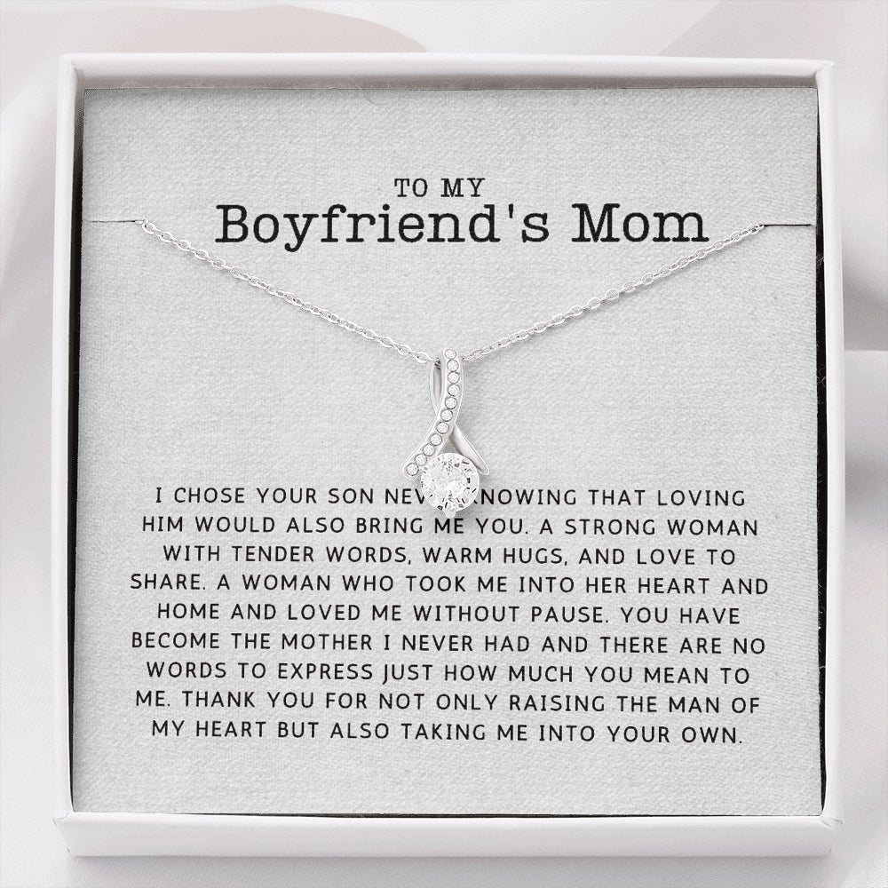 To My Boyfriend's Mom Alluring Beauty Necklace, Gift for Boyfriend Mother,  Birthday Gift Christmas Gift for Boyfriends Mom 