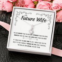 Thumbnail for On Cloud Nine Gifts To My Future Wife Loved More Than You Know Alluring Beauty Necklace with Message Card and Gift Box Included. Gift for Girlfriend or Fiance.