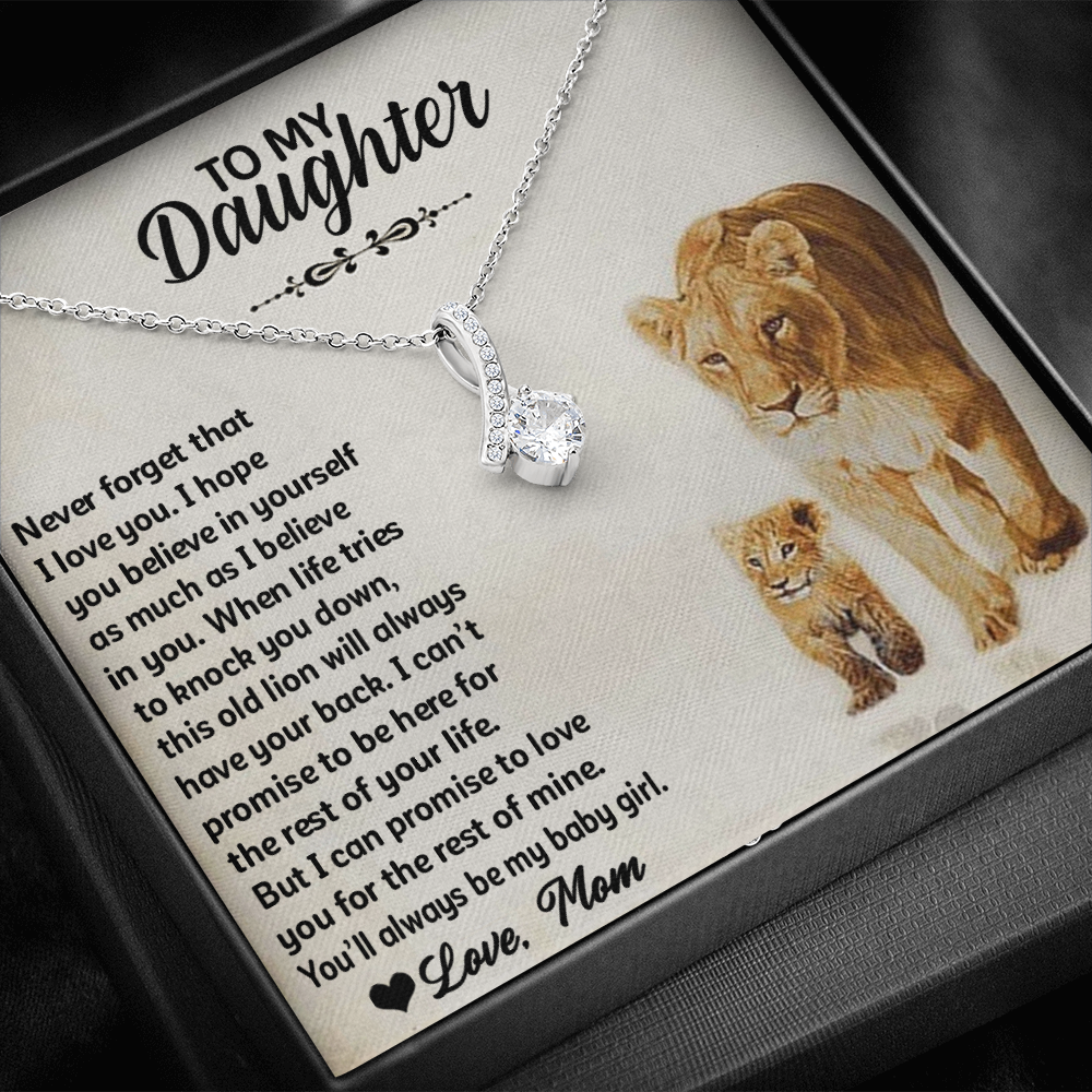 to My Daughter Necklace Gift - Gift for Daughter from Mom, Necklace from Mom, Daughter Birthday Gift