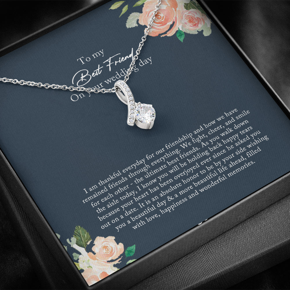 Best Friend Gift to Bride, Bride Gift From Maid of Honor, Best Friend Gift on Her Wedding Day, Best Friend to Bride Necklace  Mt4lj-979