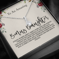 Thumbnail for to my bonus daughter necklace, storng women aren't simply born alluring beauty necklace, gifts for my bonus daughter