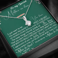Thumbnail for iWow Inspirational Alluring Beauty Necklace - to My Mother in Law, You Mean The World Necklace - Birthday Gift for Mother in Law with Box Message Card On Birthday, Christmas
