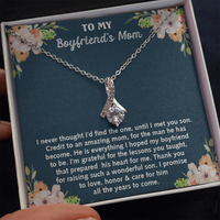 Thumbnail for to my boyfriend's mom necklace, thank you for raising such a wonderful son alluring beauty necklace
