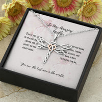 Thumbnail for Meaningful Quote Mom Necklace - Necklace for Mom - to My Amazing Mother Pink - Mom Stunning Dragonfly Necklace On Christmas, Birthday