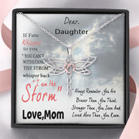 Thumbnail for Customed Dear Daughter, You are The Storm Dragonfly Necklace, Gift for Daughter from Mother, Daughter Graduation, Birthday, On Christmas, Birthday