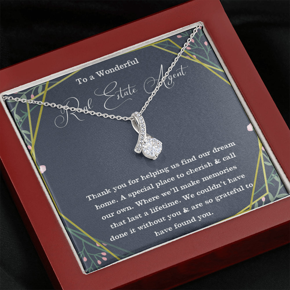 Personalized Thank You Gift to Real Estate Agent, Realtor Gift Necklace, Real Estate Agent Gift, Realtor Necklace, Escrow Closing Gift, On Christmas, Birthday