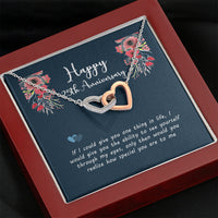 Thumbnail for 25th Anniversary Necklace for Wife, Husband - 25 Year Wedding Gift With Message Card For Her