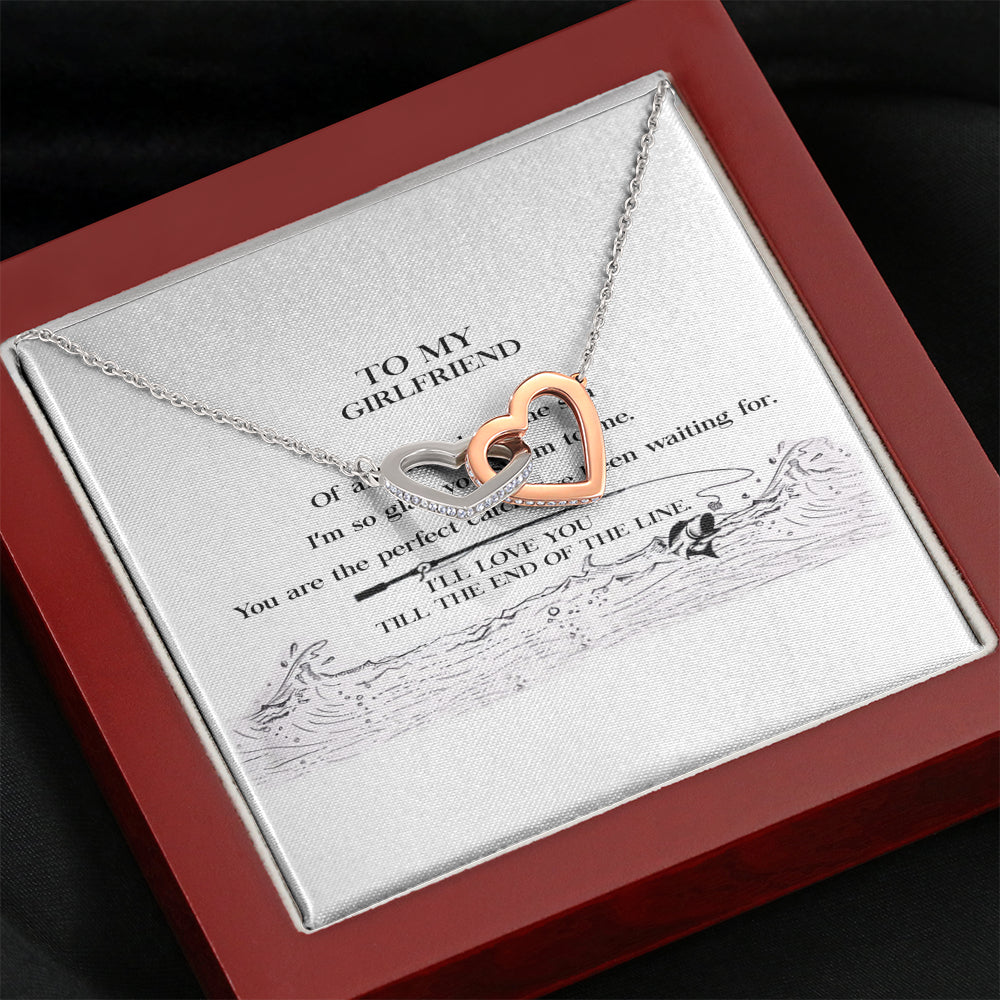 Interlocked Heart Necklace to My Girlfriend You are The Perfect Catch, Romantic Gifts for Girlfriend, Best Simple Gifts for Girlfriend, Jewelry for Girlfriend, Creative Birthday Gifts, Gift for Woman