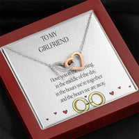 Thumbnail for AZTeam Interlocked Heart Necklace to My Girlfriend I Love You in The Morning, Romantic Gifts for Girlfriend, Best Simple Gifts for Girlfriend, Jewelry for Girlfriend, Creative Birthday Gifts for her