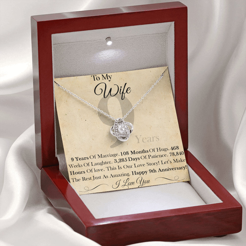 iWow Inspirational 9 Year for Wife This is Our Love Story Necklace On Birthday, Christmas