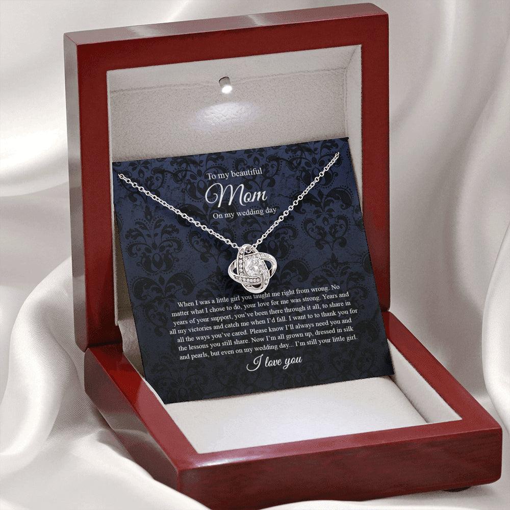 Love Knot Necklace, To Mom On My Wedding Day, Mother Of The Bride Gift From Daughter, Mother Of The Bride Necklace From Bride, Mom Of Bride