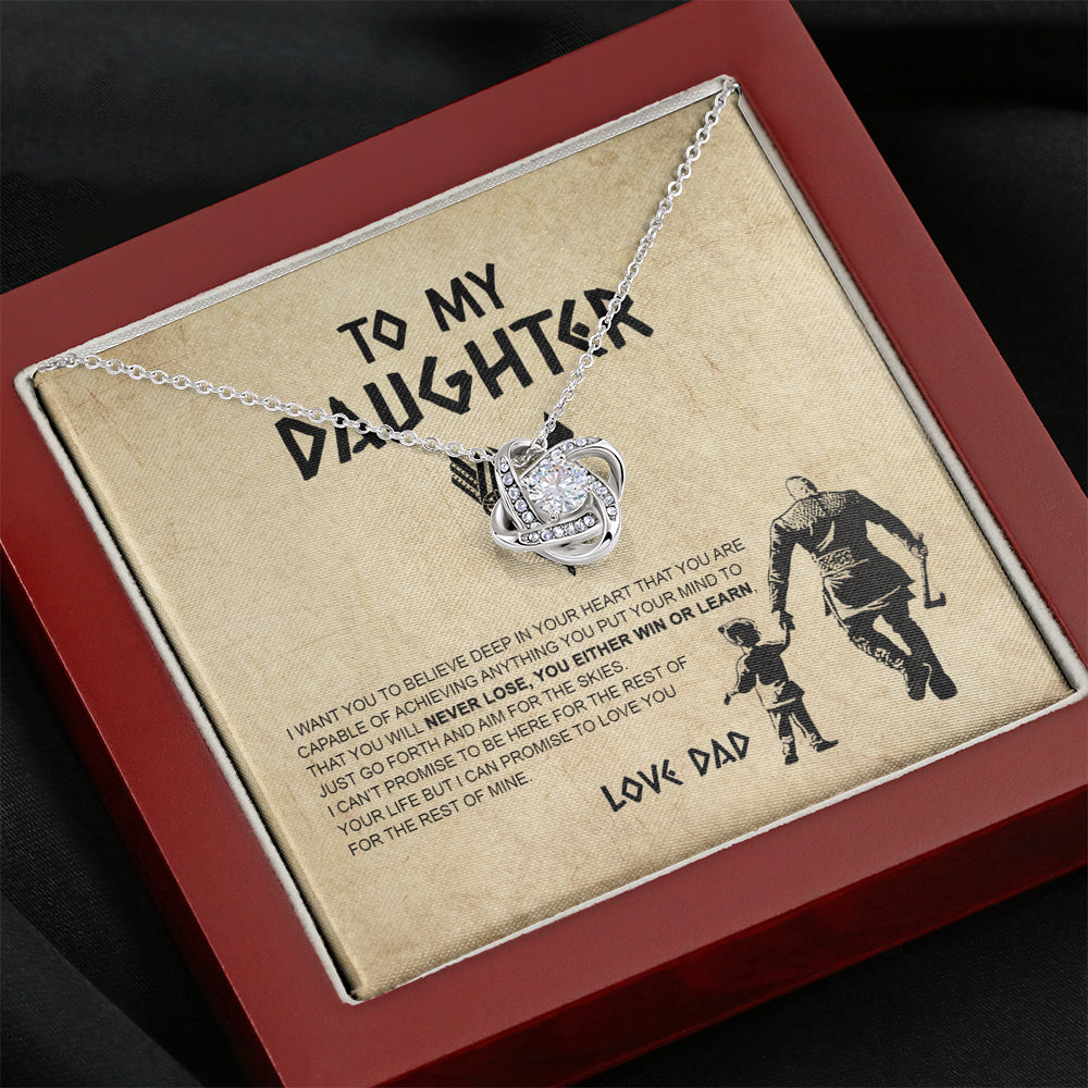 To my Daughter, Gift for Daughter from Dad, Daughter Necklace, Viking Style Love Knot Necklace