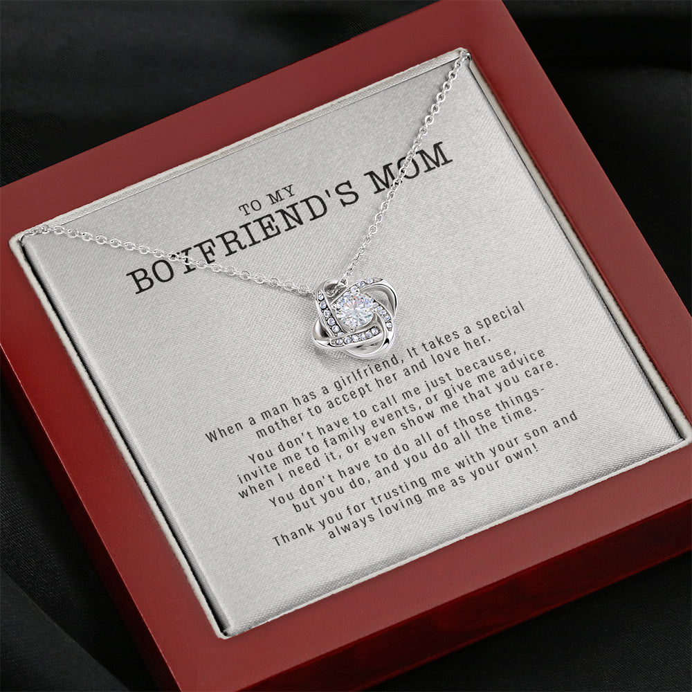 Meaningful Quote Boyfriend's Mom Gift, To My Boyfriends Mom Necklace, For My Boyfriend's Mom on Mother's Day, Birthday Gift for Boyfriends Mom On Christmas, Birthday