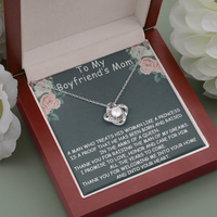 Thumbnail for to my boyfriend's mom necklace, thank you for welcoming me into your home and into your heart the love knot necklace