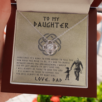 Thumbnail for to my daughter necklace from dad, i will always be there to love you the love knot necklace