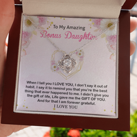 Thumbnail for to my amazing daughter necklace, you're the best thing that ever happen to me Love Knot Necklace, gift for my bonus daughter