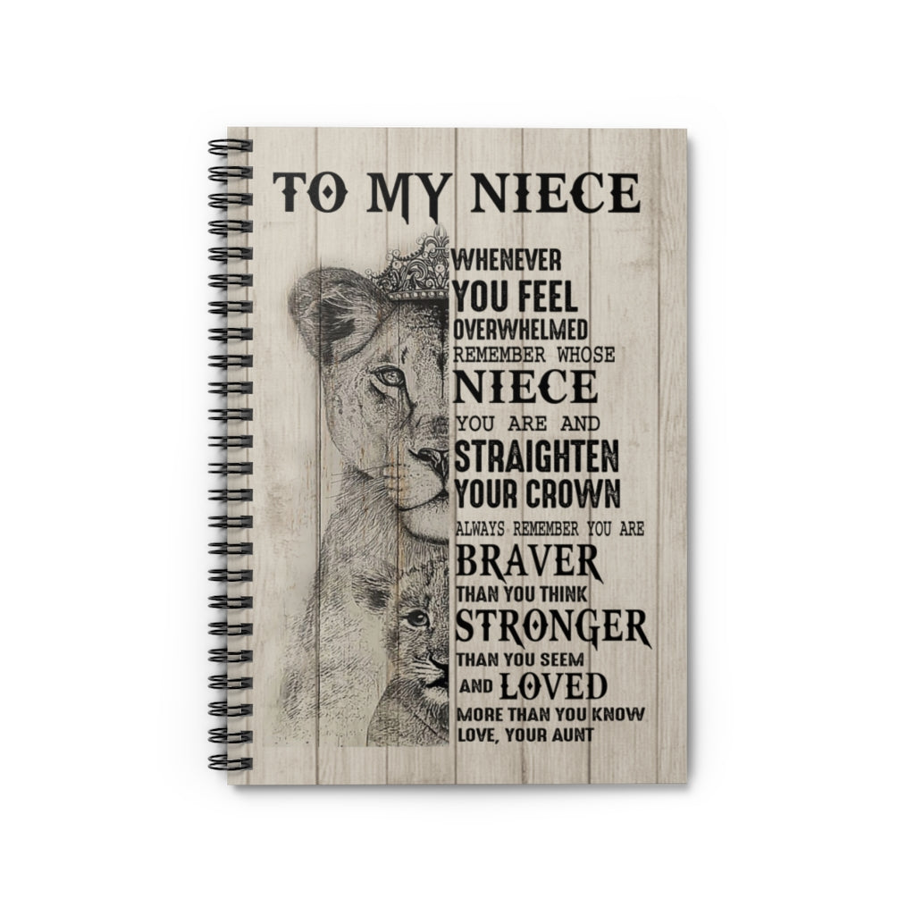 To My Niece from Ant - Lion Spiral Notebook - Ruled Line