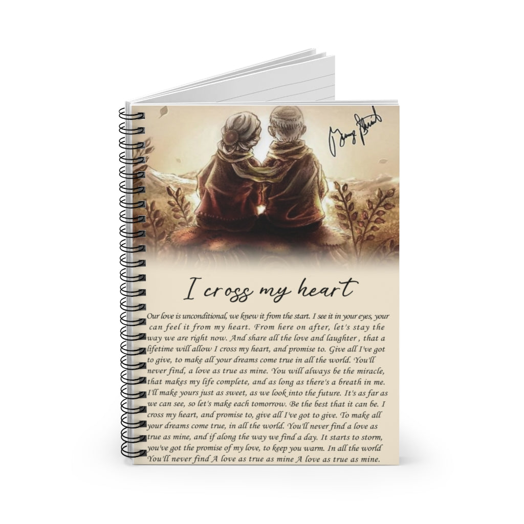 To My Wife - I Cross My Heart Spiral Notebook - Ruled Line