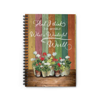 Thumbnail for Present Hippie Floral - I Think to Myself Wonderful World Spiral Notebook - Gift for Mother Father Xmas