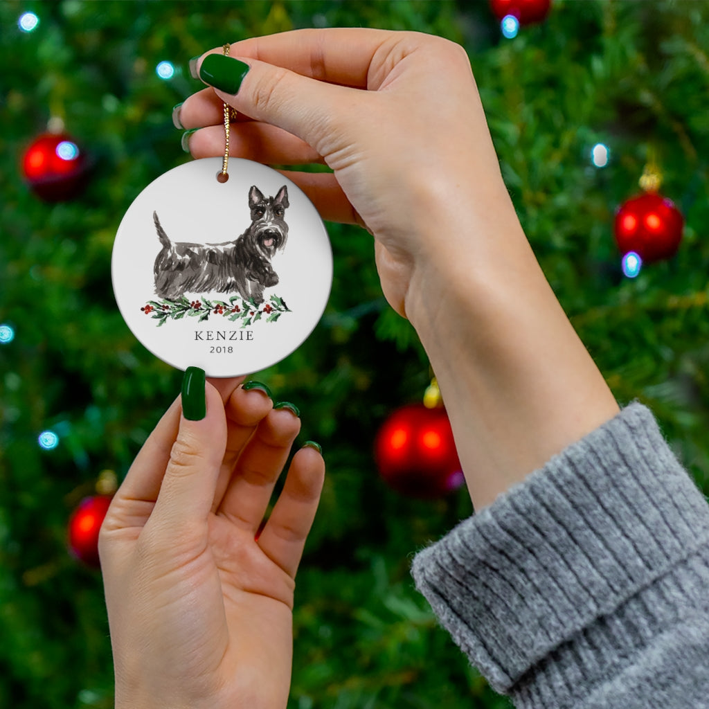 Kenzie 2018 Scottish Terrier Christmas Ornament, Scottish Terrier, Dog Ornament, Custom, Personalized Ornament