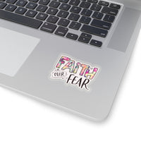 Thumbnail for Faith Over Fear Clear Sticker Perfect for Bible Scrapbooking, Christian Decal, Clear Vinyl Sticker, Bible Journal Stickers, Hydroflask Label, Water Bottle Sticker, Proverbs Decal