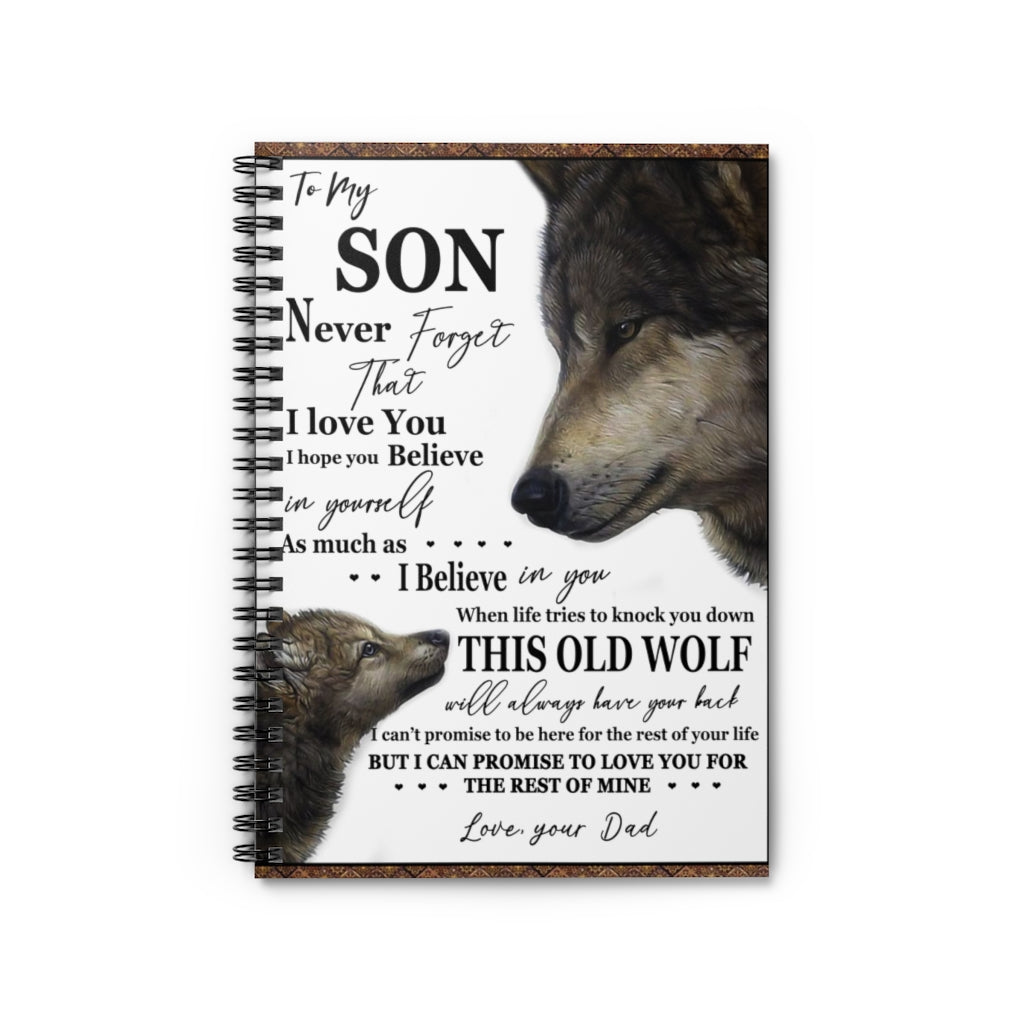Woft Father and Son - To My Son Never Forget that I Love You Spiral Notebook - Ruled Line
