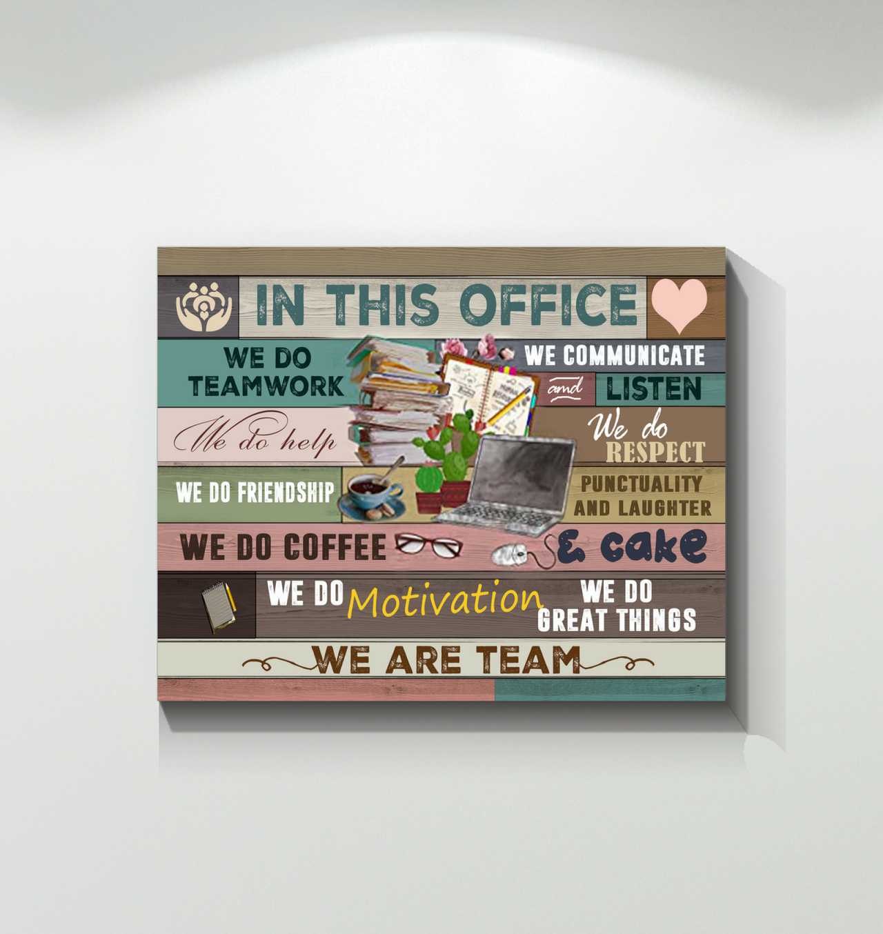 DesDirect2 Store in This Office We Do Teamwork We Do Help We Communicate and Listen We are a Team Canvas Art Wall Decor 1.25in Frame - Landscape Wall Art Home