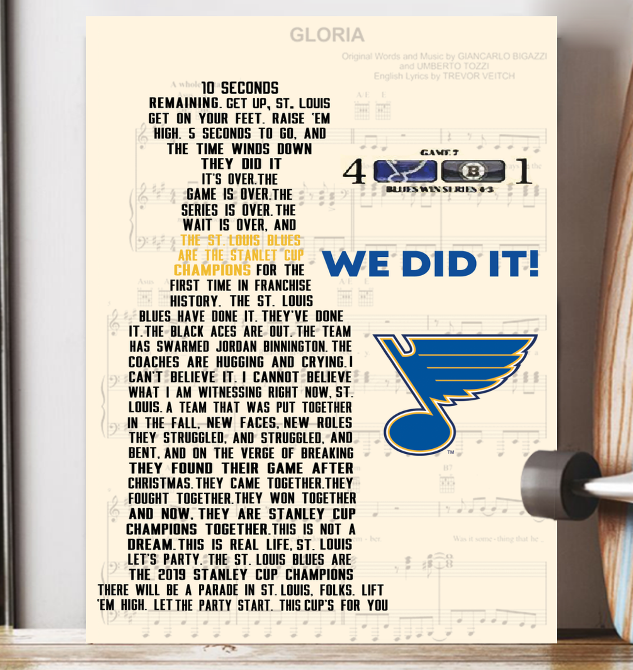Molomon Inspirational The St Louis Blues are The Stanley Cup Champions We Did It St Louis Blues Poster Family Friend, Awesome Birthday Gift Decor Bedroom, Living Room Art Print