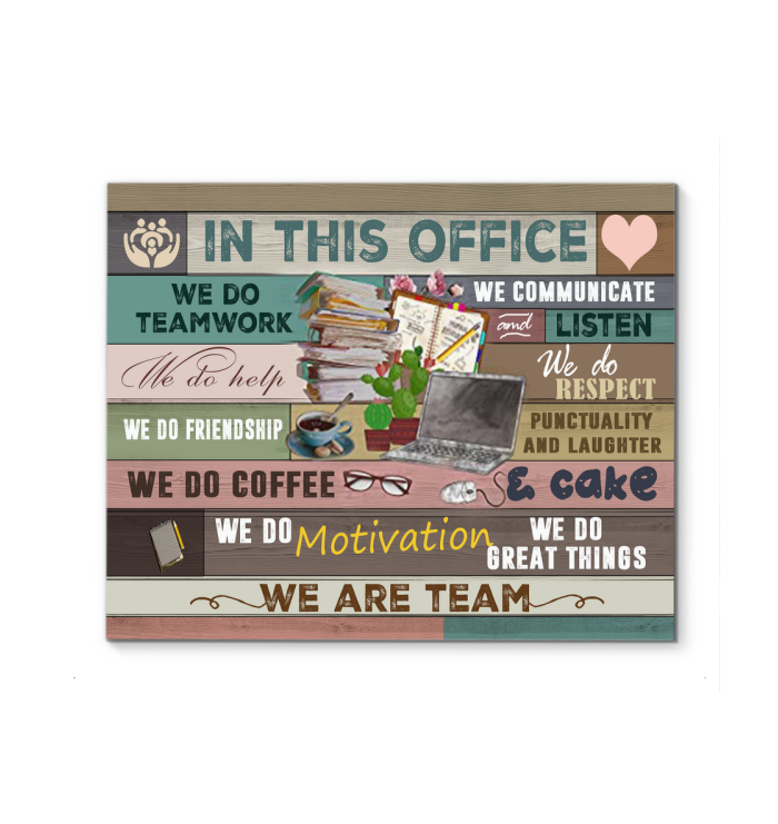 DesDirect2 Store in This Office We Do Teamwork We Do Help We Communicate and Listen We are a Team Canvas Art Wall Decor 1.25in Frame - Landscape Wall Art Home