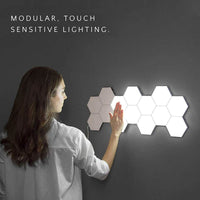 Thumbnail for 16pcs Quantum lamp led modular touch sensitive lighting Hexagonal lamps night light magnetic creative decoration wall lampara
