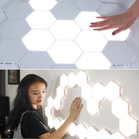 Thumbnail for 10 PCS DIY Quantum Light Touch Sensitive Sensor Night Lamp Modular Hexagonal LED Magnetic Lights Wall Lamp night light
