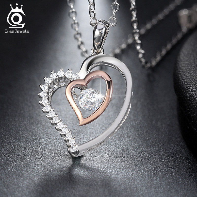 Buy Silver Tone Infinity Crystal Accent Heart Black White Pendant Necklace  Girlfriend Valentine Mother Day Jewelry Online at desertcartINDIA
