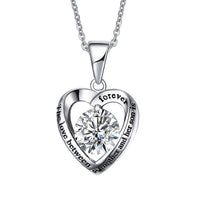 Thumbnail for Mother and Son Cyrstal Heart Stainless Steel Pendant Necklace, the Love Between a Mother and Her Son Is Forever Chain 20