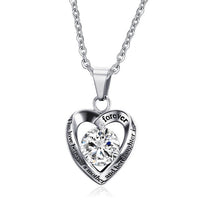 Thumbnail for Mother and Son Cyrstal Heart Stainless Steel Pendant Necklace, the Love Between a Mother and Her Son Is Forever Chain 20