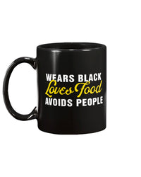 Thumbnail for Gifts Mug Wears Black Loves Food Avoids People Ceramic Coffee Mug – Beer Stein – Water Bottle – Color Changing Mug Creative Gift for Family and Friend 11oz Mug