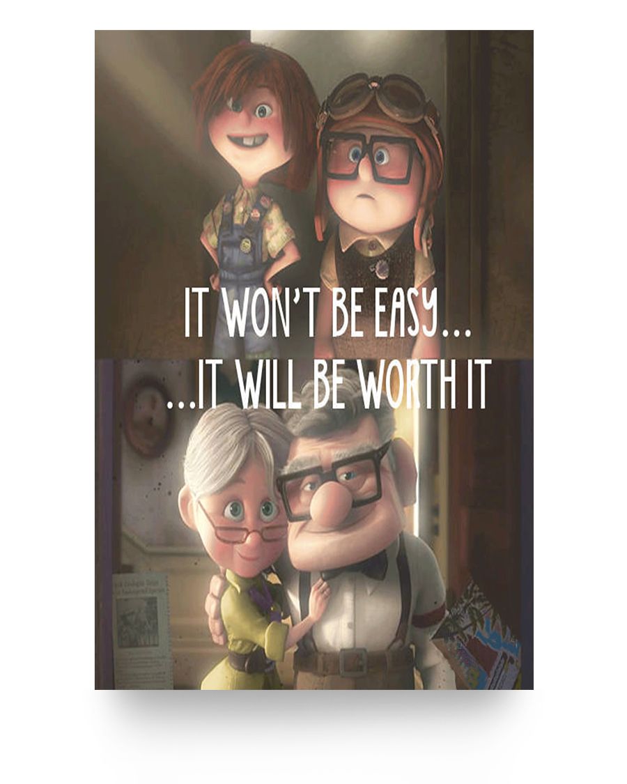 Molomon Carl Fredricksen and Ellie Posters UP to My Wife Awesome Gifts Decor Bedroom, Living Room 24x36 Poster