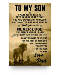 Thumbnail for Customed The Lion King Dad to My Son Promise to Love You Posters Family Friend Gift Unisex, Awesome Birthday Perfect Happy Birthday Gift Decor Bedroom, Living Room Print