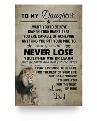 Thumbnail for Customed Family Poster - to My Daughter (Lion) Posters Family Friend, Awesome Birthday Perfect Happy Birthday Gift Decor Bedroom, Living Room 24x36 Print White