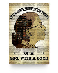 Thumbnail for Molomon Inspirational Ruth Bader Ginsburg Never Underestimate The Power of A Girl with A Book Poster Family Friend, Awesome Birthday Gift Decor Bedroom, 24x36 Poster