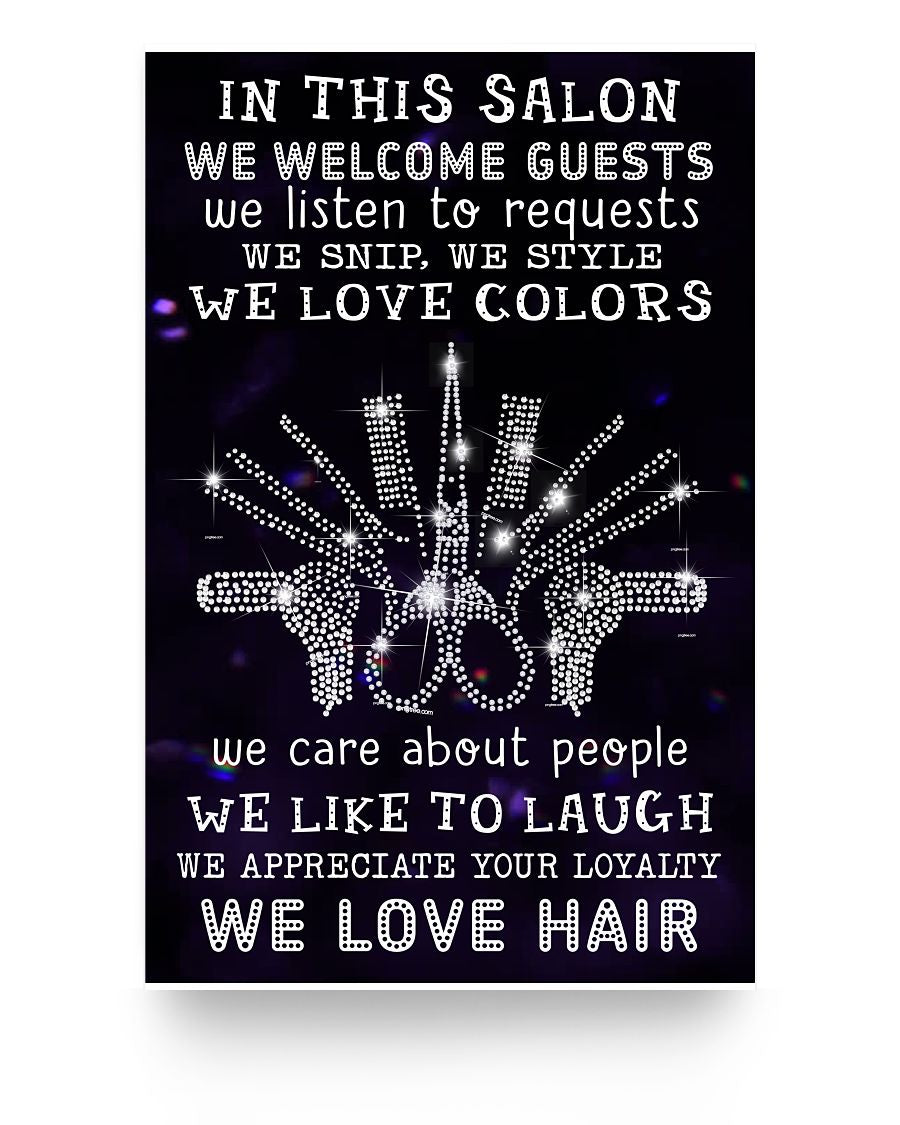 Gifts Poster Hairstyling Tools In This Salon We Welcome Guests We Listen To Requests Art Print Family Friend Gift Unisex, Wedding, Anniversary, Awesome Birthday Perfect Happy Birthday Decor Bedroom 11x17 Poster