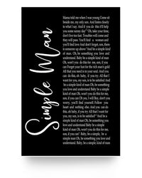 Thumbnail for Molomon Simple Man Song Lyrics Posters Meaning Gifts Birthday Gifts Decor Bedroom, Living Room 24x36 Print
