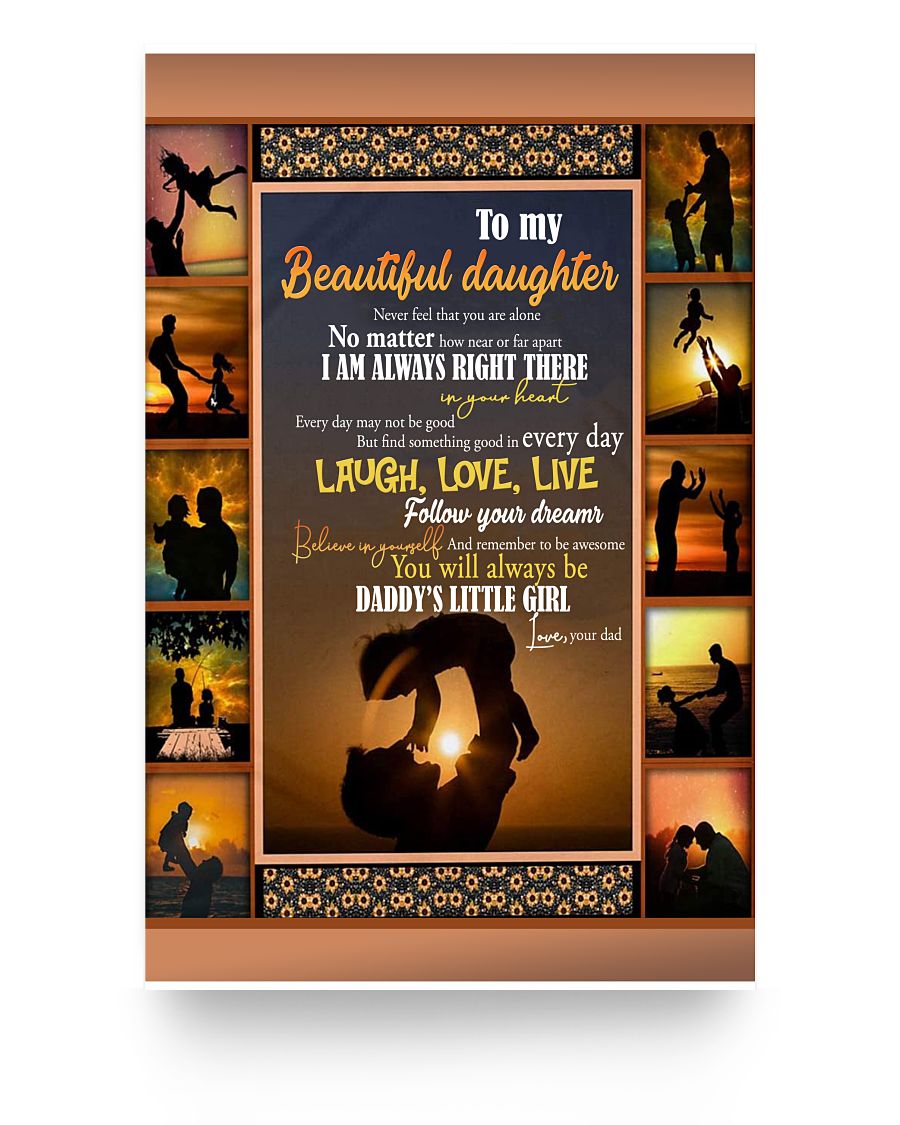 iWow Great Gifts Meaningful Quote Dad to Daughter Fleece Blanket Family Friend Gift Unisex, Awesome Birthday Perfect Happy Birthday Gift Decor Bedroom, Living Room