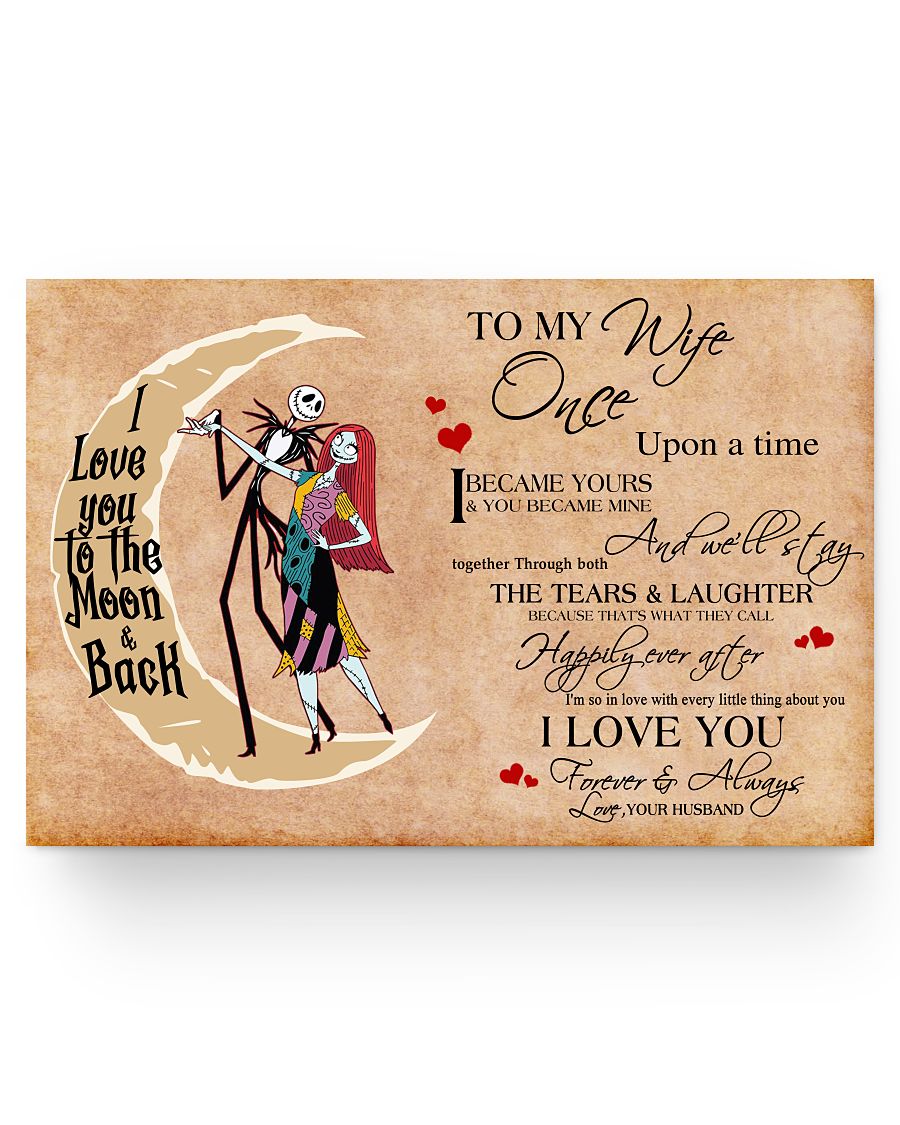 Molomon Jack Skellington and Sally to My Wife I Love You Forever Canvas, Framed or, Posters Family Friend Gift Unisex, Awesome Birthday Perfect Happy Birthday Gift Decor Bedroom & Living